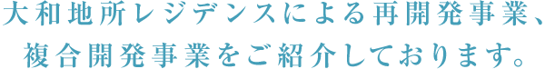 大和地所レジデンスによる再開発事業、複合開発事業をご紹介しております。