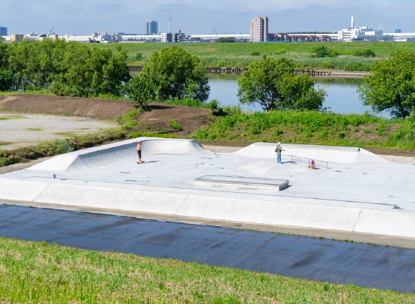 古ヶ崎河川敷スポーツ広場（約1,900m）