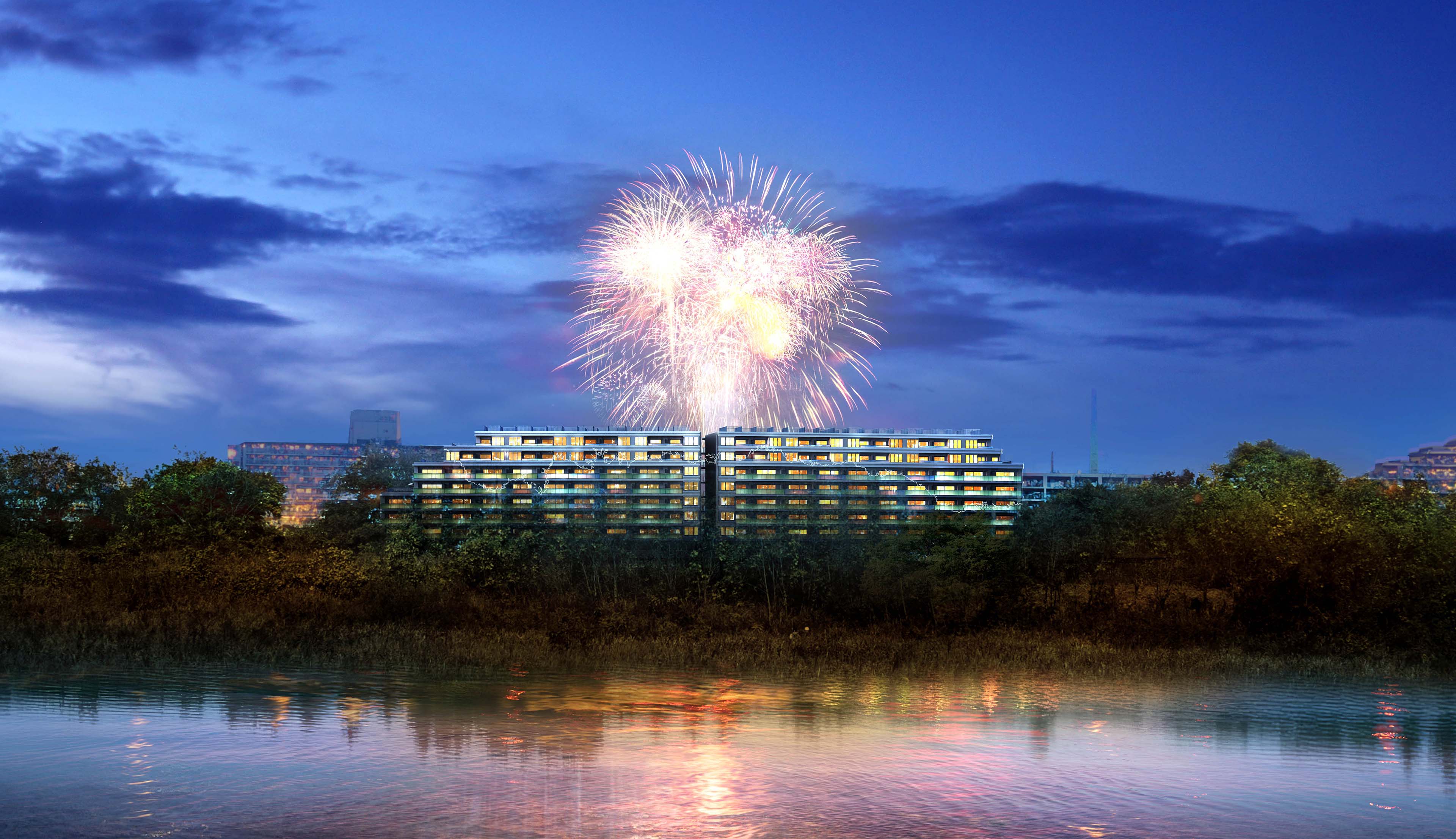 外観完成予想CG（夜景）