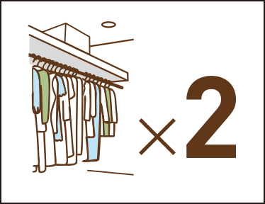 2つのウォークインクロゼット