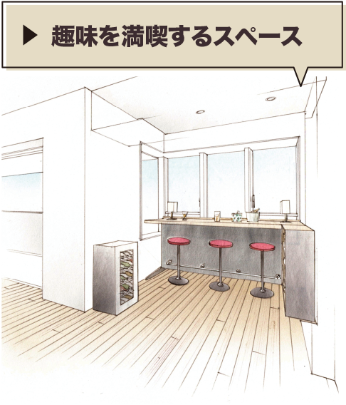 趣味を満喫するスペース