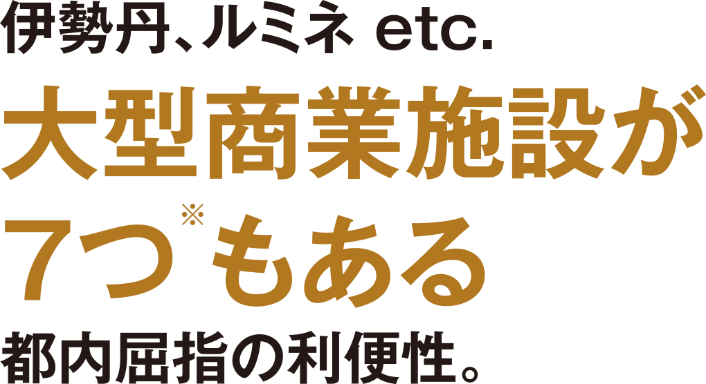 高島屋、IKEA etc.大型商業施設が7つ※もある都内屈指の利便性。