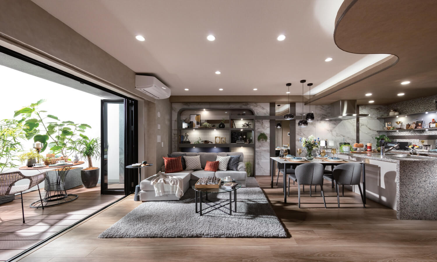 Living Dining Kitchen