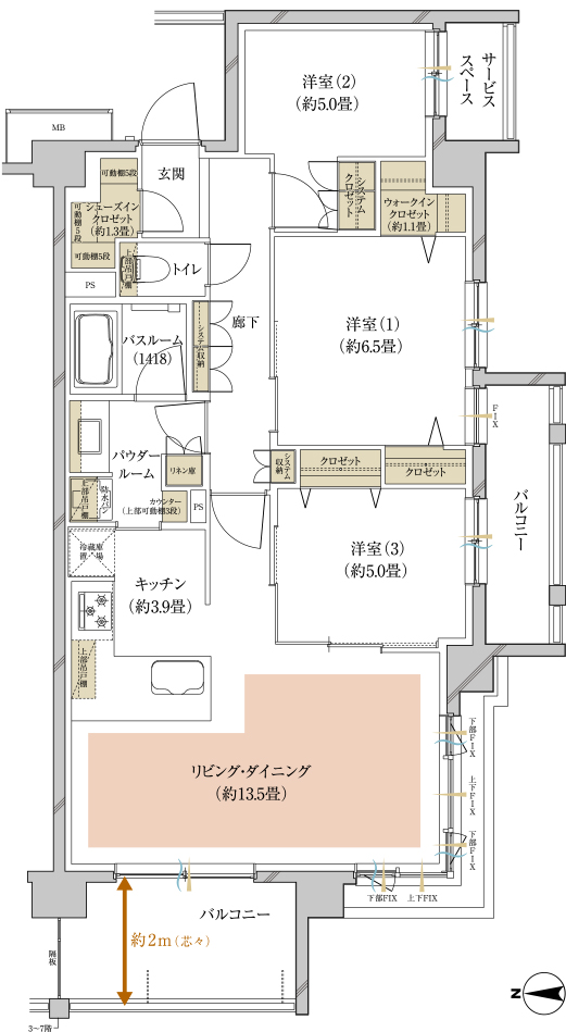 D type 間取り図