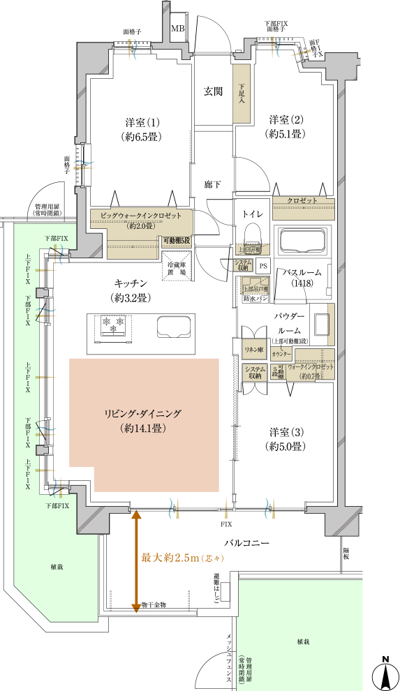 E type 間取り図