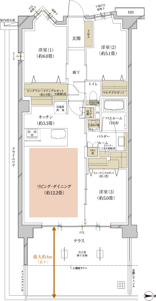 E type 間取り図