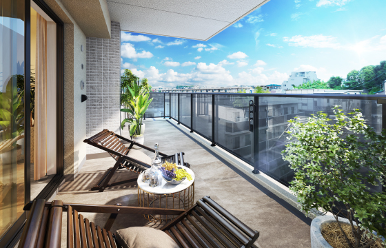 バルコニー（Wrタイプ）完成予想CG