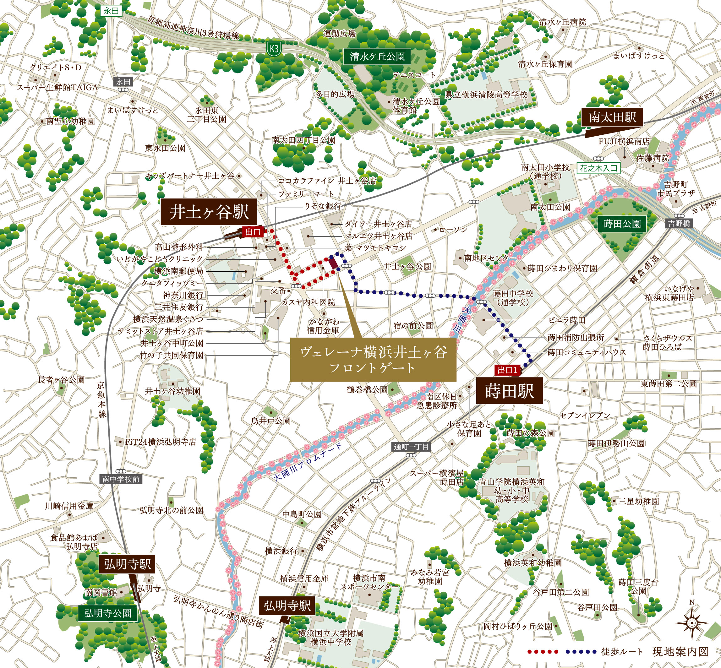 ヴェレーナ横浜井土ヶ谷フロントゲート 現地案内図