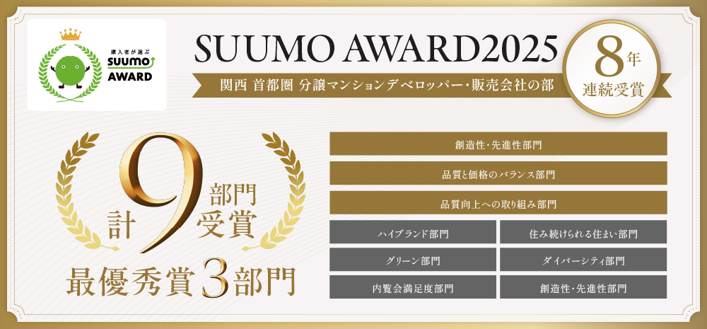 Suumo award2025 創造性・先進性部門　最優秀賞受賞　他７部門受賞